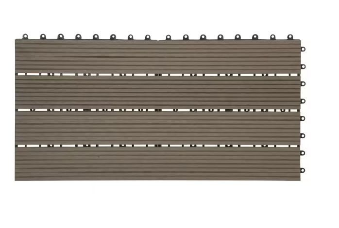 Set van 6 WPC Terrastegels – 30×60 cm, Plug-in Systeem & Weerbestendig