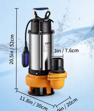 Dompelpomp voor Waterafvoer – 550W tot 2200W, met Automatische Vlotterschakelaar