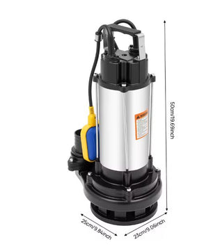 Roestvrijstalen Dompelpomp – 1500W/2PK, 36.000 l/u Capaciteit, IP68 Waterdicht