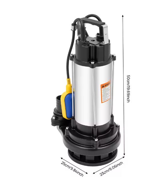 Roestvrijstalen Dompelpomp – 1500W/2PK, 36.000 l/u Capaciteit, IP68 Waterdicht