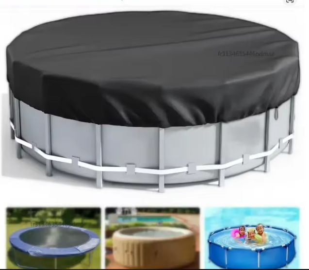 Ronde Zwembadafdekking – 420D Oxford Stof, UV- en Waterdicht, Voor Bovengrondse Zwembaden & Bubbelbaden