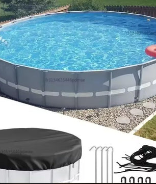 Ronde Zwembadafdekking – 420D Oxford Stof, UV- en Waterdicht, Voor Bovengrondse Zwembaden & Bubbelbaden
