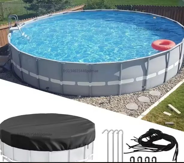 Ronde Zwembadafdekking – 420D Oxford Stof, UV- en Waterdicht, Voor Bovengrondse Zwembaden & Bubbelbaden
