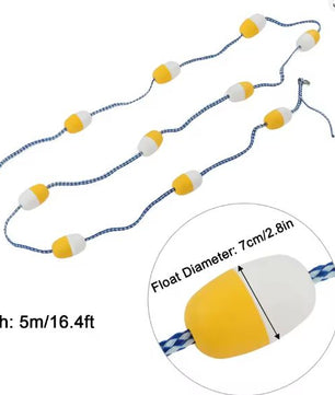 Zwembad Lane Divider Touw – 5 m PVC met 7 cm Vlotters, Veiligheidslijn voor Zwembad