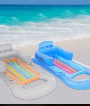 2-Pack Opblaasbare Zwembadligstoel – Ergonomisch Ontwerp & Bekerhouder