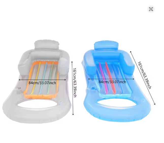 2-Pack Opblaasbare Zwembadligstoel – Ergonomisch Ontwerp & Bekerhouder