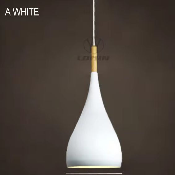 Meerkleurige Glans Hanglamp – Aluminium & Hout, Moderne E27 Fitting