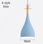 Meerkleurige Glans Hanglamp – Aluminium & Hout, Moderne E27 Fitting