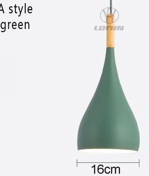 Meerkleurige Glans Hanglamp – Aluminium & Hout, Moderne E27 Fitting