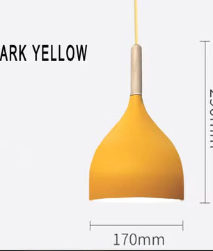 Meerkleurige Glans Hanglamp – Aluminium & Hout, Moderne E27 Fitting
