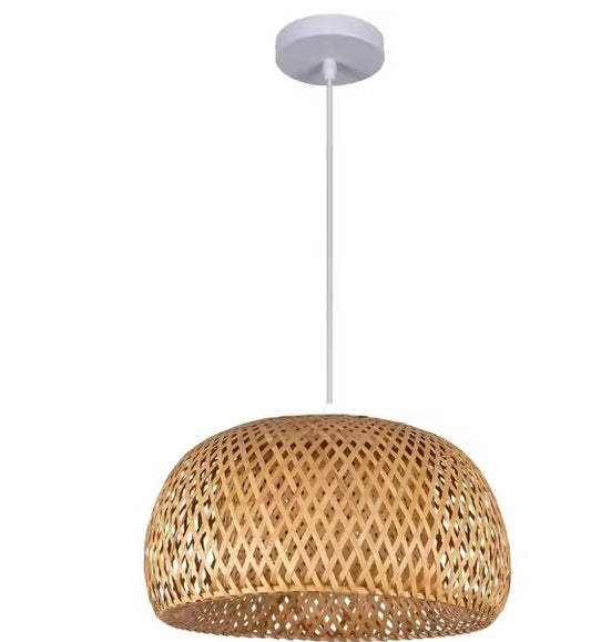 Bamboe Hanglamp – Handgeweven Rotan Lantaarn, Natuurlijke E27