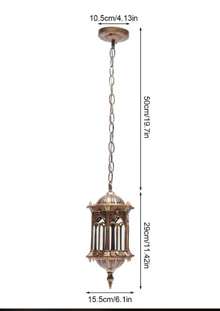 Vintage Buiten Hanglamp – Waterdicht Aluminium & Glas, Europese Stijl