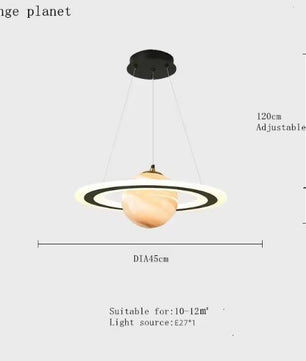 Acryl Planeet Hanglamp – Moderne Ruimte Lamp met E27 Fitting