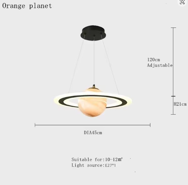 Acryl Planeet Hanglamp – Moderne Ruimte Lamp met E27 Fitting