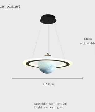 Acryl Planeet Hanglamp – Moderne Ruimte Lamp met E27 Fitting