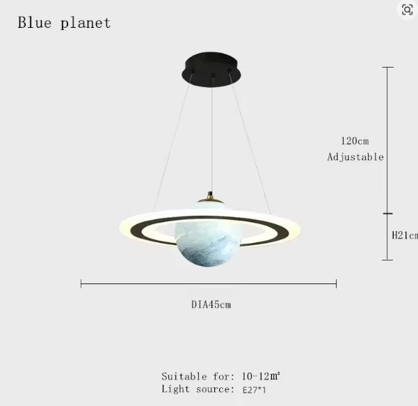 Acryl Planeet Hanglamp – Moderne Ruimte Lamp met E27 Fitting