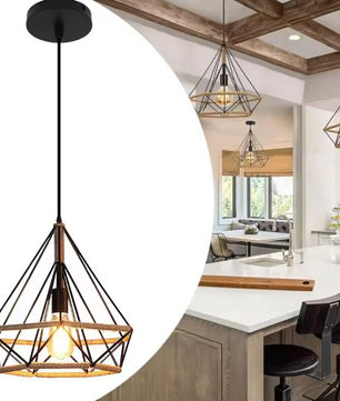 Vintage Henneptouw Hanglamp – Industrieel Design met E27 Fitting