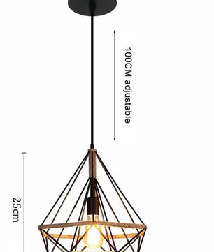 Vintage Henneptouw Hanglamp – Industrieel Design met E27 Fitting