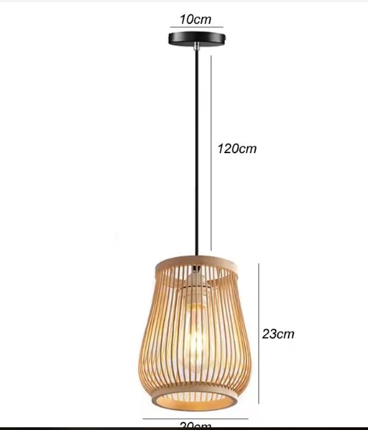 Rotan Hanglamp – Handgemaakte Bamboe Plafondlamp met E27 Fitting