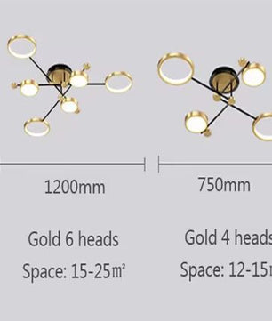 Moderne LED Hanglamp – Dimbaar met Afstandsbediening, Goud & Zwart Aluminium Armatuur