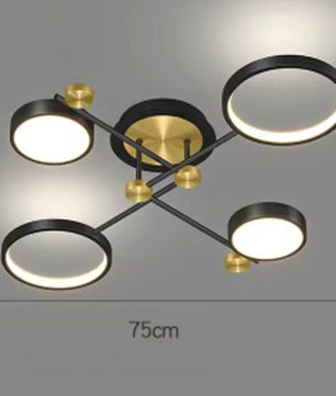 Moderne LED Hanglamp – Dimbaar met Afstandsbediening, Goud & Zwart Aluminium Armatuur