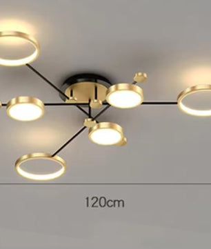 Moderne LED Hanglamp – Dimbaar met Afstandsbediening, Goud & Zwart Aluminium Armatuur