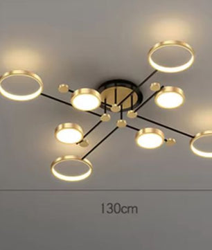Moderne LED Hanglamp – Dimbaar met Afstandsbediening, Goud & Zwart Aluminium Armatuur