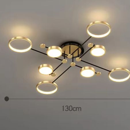 Moderne LED Hanglamp – Dimbaar met Afstandsbediening, Goud & Zwart Aluminium Armatuur