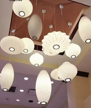 Moderne Zijde LED Hanglamp – Minimalistische Designer Plafondlamp voor Woonkamer, Restaurant & Hotel
