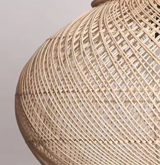 Vintage Rotan Hanglamp – Boho Plafondlamp voor Eetkamer, Keuken & Woonkamer