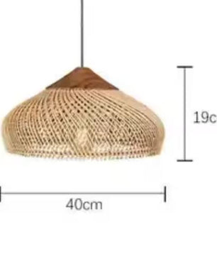 Vintage Rotan Hanglamp – Boho Plafondlamp voor Eetkamer, Keuken & Woonkamer