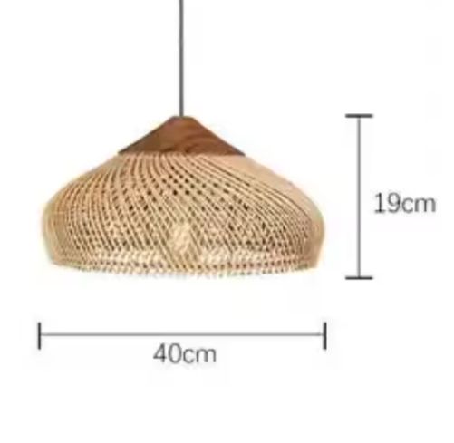 Vintage Rotan Hanglamp – Boho Plafondlamp voor Eetkamer, Keuken & Woonkamer