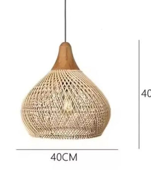 Vintage Rotan Hanglamp – Boho Plafondlamp voor Eetkamer, Keuken & Woonkamer