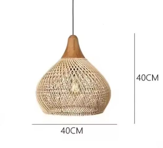 Vintage Rotan Hanglamp – Boho Plafondlamp voor Eetkamer, Keuken & Woonkamer
