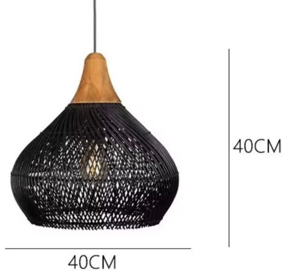 Vintage Rotan Hanglamp – Boho Plafondlamp voor Eetkamer, Keuken & Woonkamer