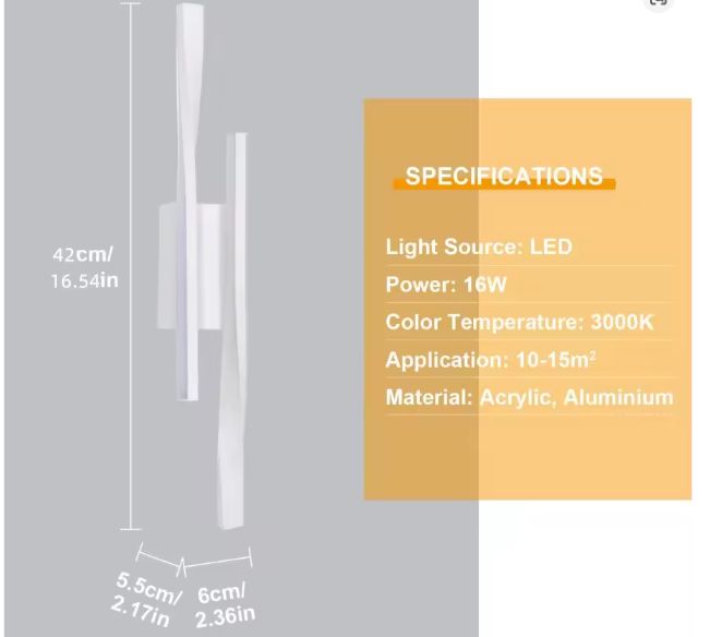Moderne Wandlamp 16W – Minimalistisch Design, LED Binnenverlichting