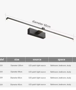 Moderne LED Badkamer Wandlamp – Spiegelverlichting met Drie Lichtkleuren