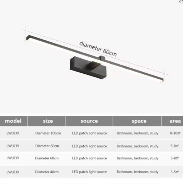 Moderne LED Badkamer Wandlamp – Spiegelverlichting met Drie Lichtkleuren