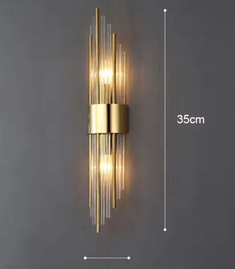 Luxe Gouden Wandlamp – Moderne LED Wandverlichting met Kristal