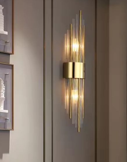 Luxe Gouden Wandlamp – Moderne LED Wandverlichting met Kristal