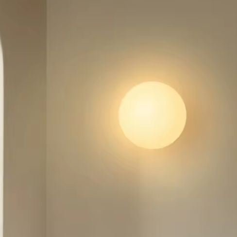 Moderne Glazen Wandlamp – Ronde Melkwitte Bal, Slaapkamer & Woonkamer