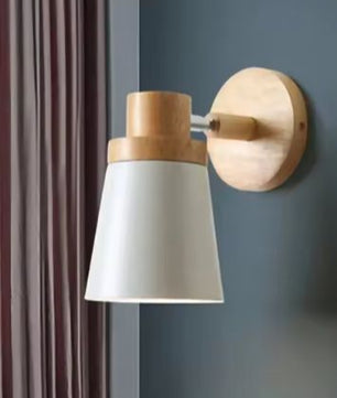 Moderne LED Wandlamp – IJzer & Hout, E27 Macaron Design