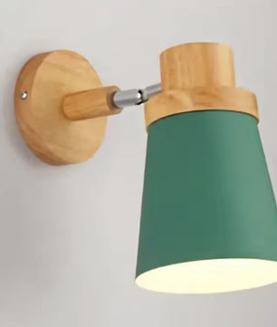 Moderne LED Wandlamp – IJzer & Hout, E27 Macaron Design