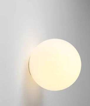 Ronde Glazen Wandlamp – Moderne Melkwitte Bol, Verborgen Basis