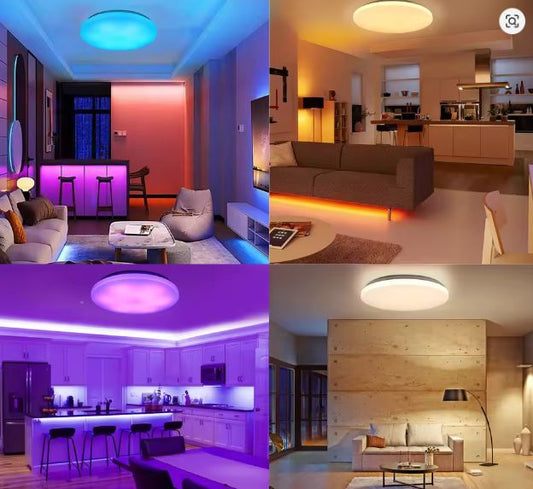 RGB LED Plafondlamp 40 cm – Sterrenhemel Effect & Afstandsbediening, 36W Dimbaar