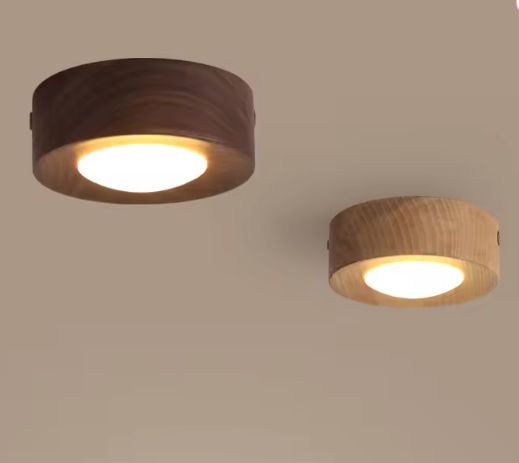Walnoot Houten Plafondlamp – Moderne LED Gang- en Kamerverlichting