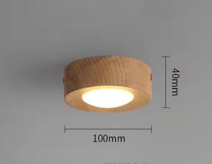 Walnoot Houten Plafondlamp – Moderne LED Gang- en Kamerverlichting