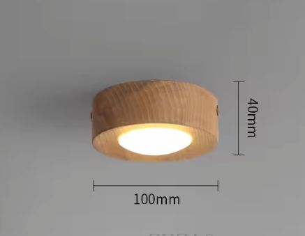 Walnoot Houten Plafondlamp – Moderne LED Gang- en Kamerverlichting