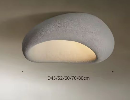Nordic Wabi-Sabi Plafondlamp – Minimalistische LED Lamp van Hars