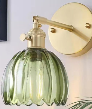 Vintage Glazen Wandlamp – RGB Oplaadbaar & Bedradingvrij